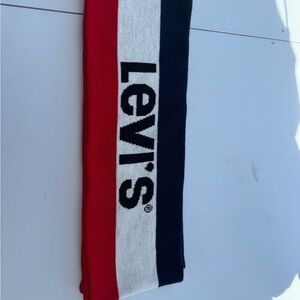 Levi's Bold Red and White Knit Scarf